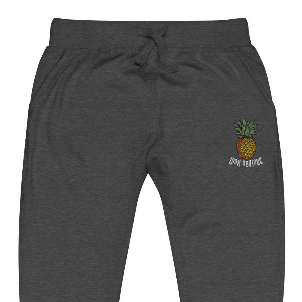 Pineapple Embroidered Women's Fleece Sweatpants
