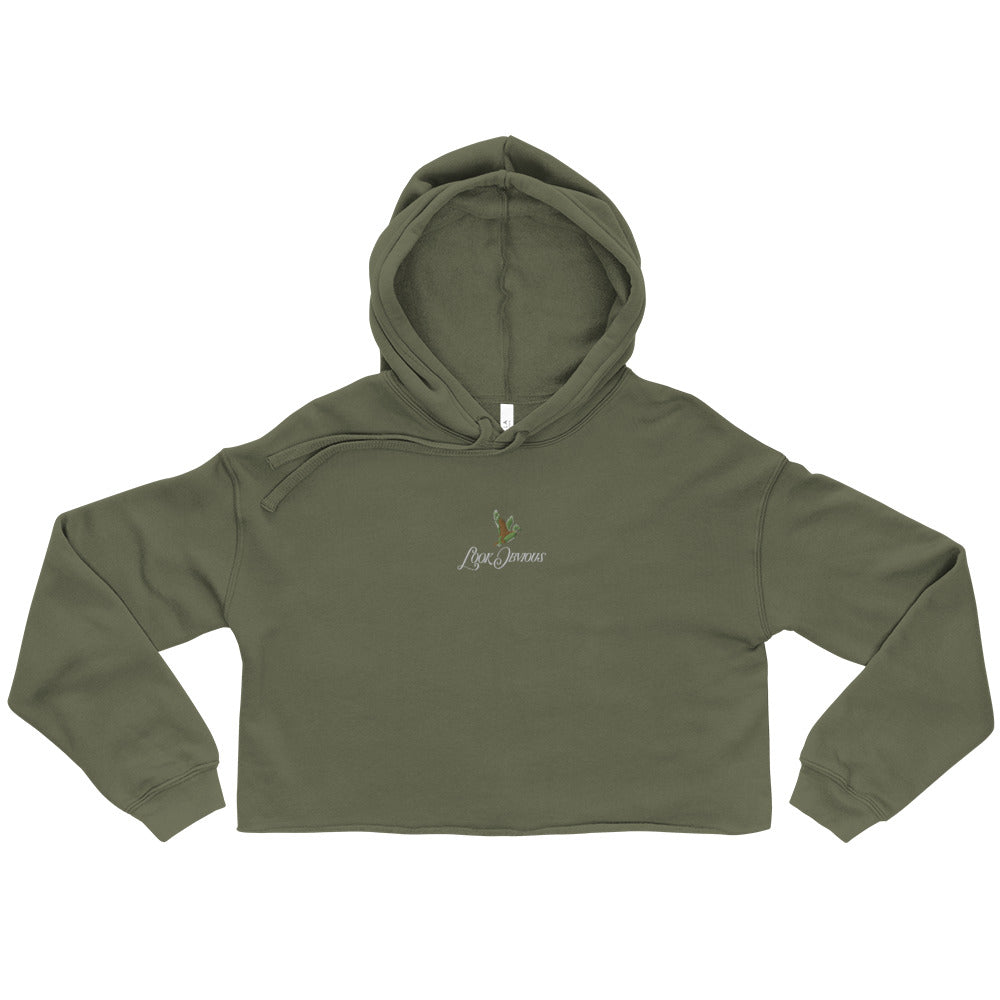 Duck Embroidered Women's Crop Hoodie